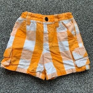 Falls Creek Kids 12 month Orange and White Plaid Shorts